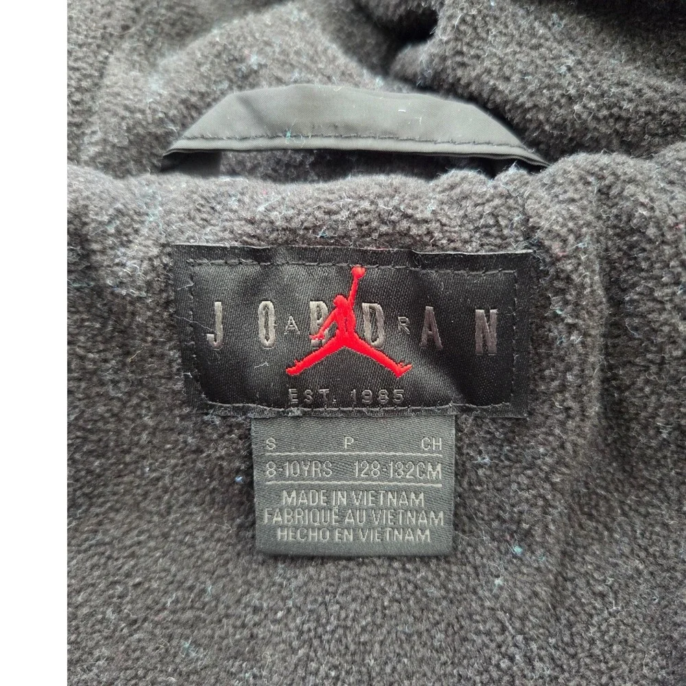 Jordan Camo Puffer Jacket Kids Size S 8-10Y Green Black Hooded Quilted 7917-X34